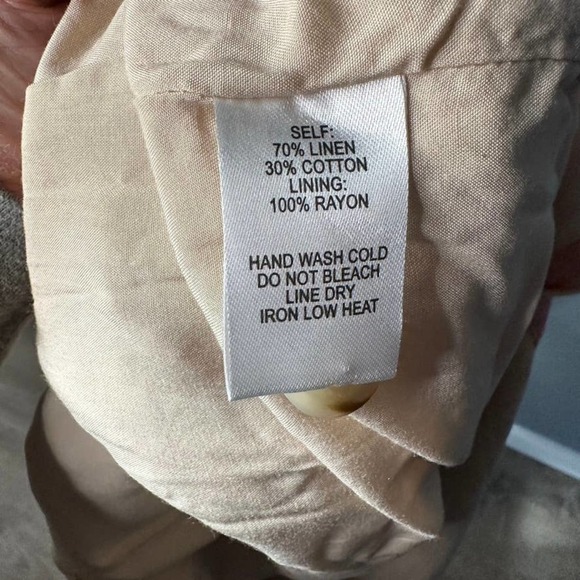 Lulu's Brooklin Pink Striped Linen Blend Button Front Mini Dress Size Small - Picture 7 of 8